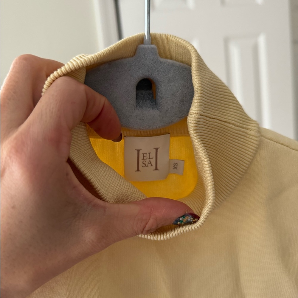 HELSA Costanza Gown Sheer Polka Dot Skirt Butter Yellow NEW with tag - Picture 7 of 10